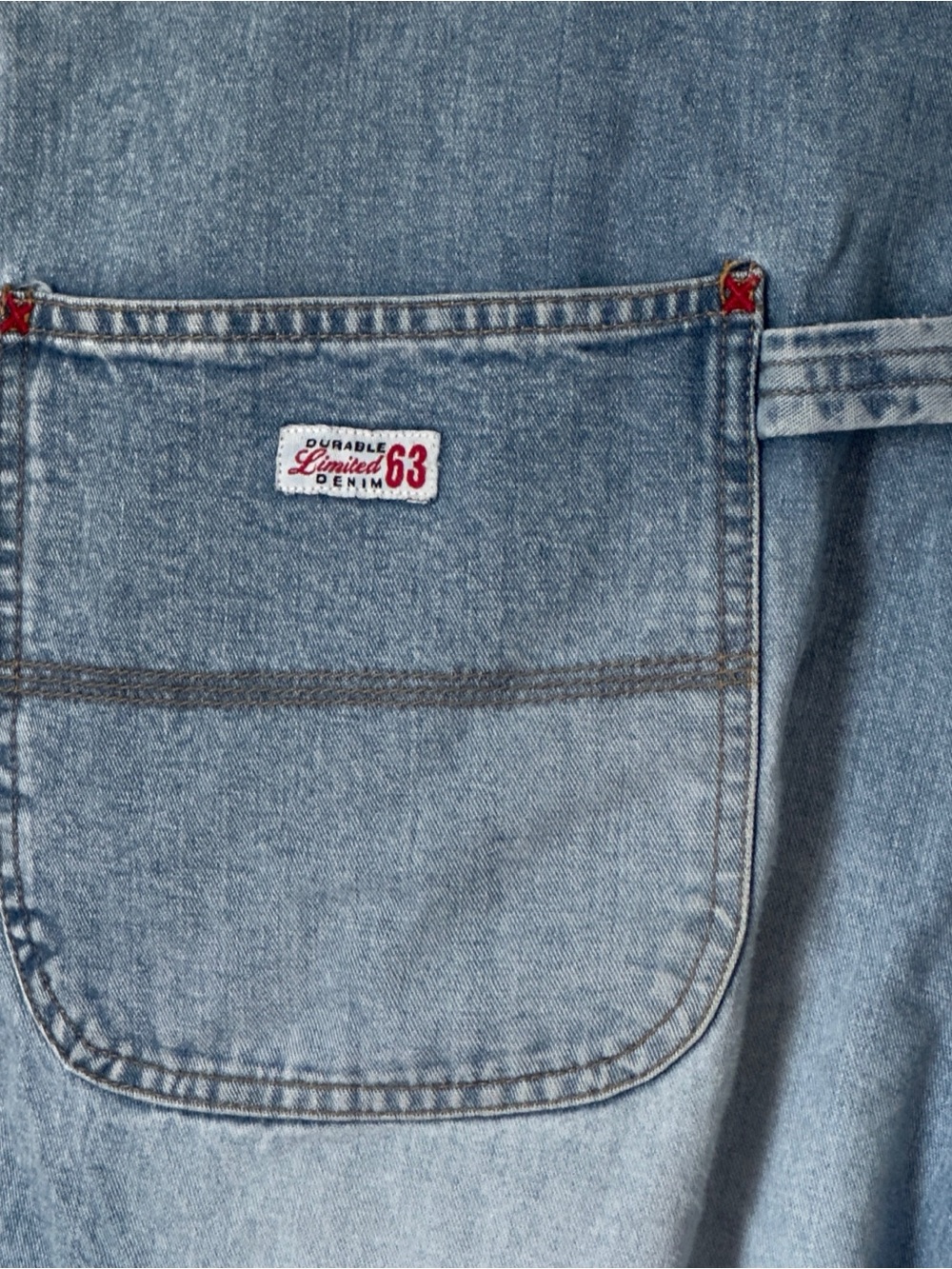 Vintage 90s Limited Denim Bib Overalls Medium Blue Slouchy Straight Leg Workwear - Picture 8 of 16